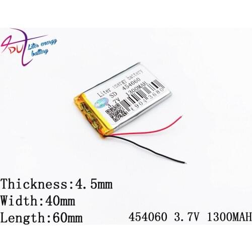 3.7V 1300mAh 454060 Lithium Polymer Li-Po li ion Rechargeable Battery cells For Mp3 MP4 MP5 GPS mobile bluetooth