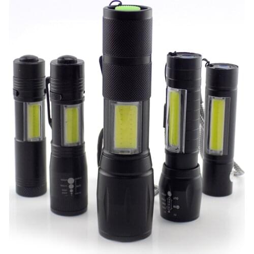 Mini high power flashlight 2 LED COB Q5 penlight USB linterna work flash light Torch rechargeable Battery Lamp Camping linternas