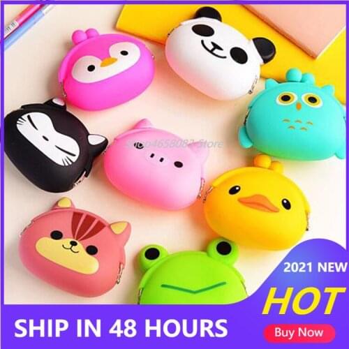 2021 New Girls Mini Silicone Coin Purse Animals Small Change Wallet Purse Women Key Wallet Coin Bag For Children Kids Gifts