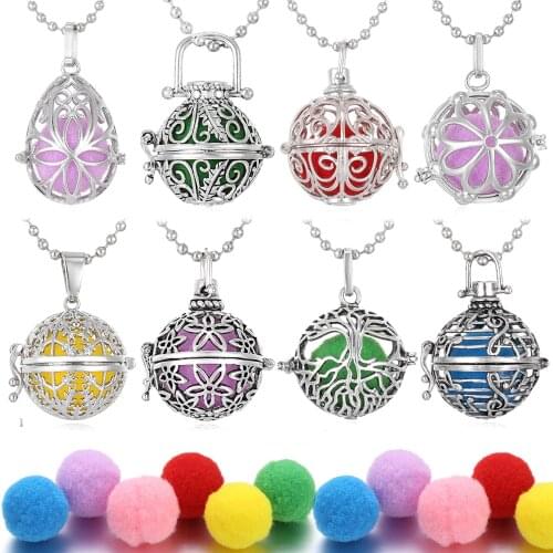 New Multi Style Aroma Diffuser Necklace Essential Oils Diffuser Perfume Necklace Snowflake Flower Locket Women Christmas Jewelry
