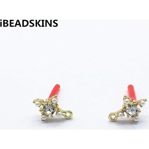 New arrival! 16x13mm 100pcs Rhinestone Imitation Pearl Earrings Stud for Earrings DIY parts,Jewelry Findings & Components