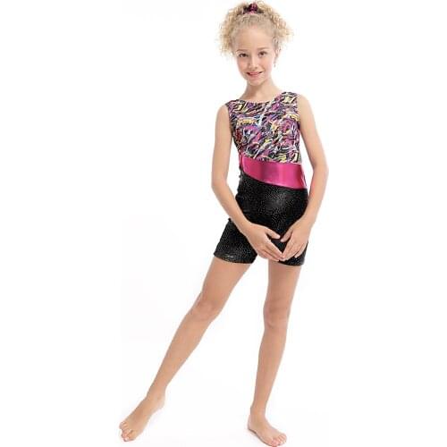 New 3-15Y Girls Ballet Leotards Sleeveless Biketard Girls Ballet Costumes Dancesuit Gymnastic Leotards Professional DanceWear