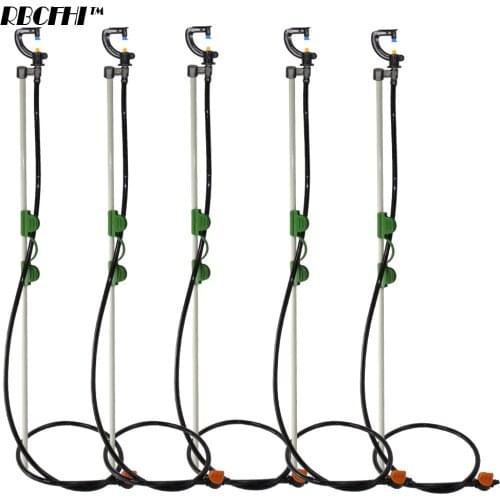 Gardens Watering Micro Sprinkler Refraction Mist Spray Nozzle on 21/50cm Stake Assembly 4/7mm Hose Plants Greenhouse Irrigation