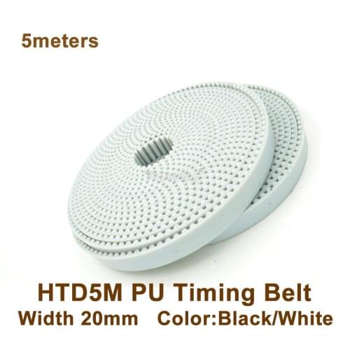 POWGE 5meters HTD5M 20 PU Open Belt 5M Timing Belt 5M 20 Polyurethane With Steel Core Belt Width 20mm 5M-20 High Quality
