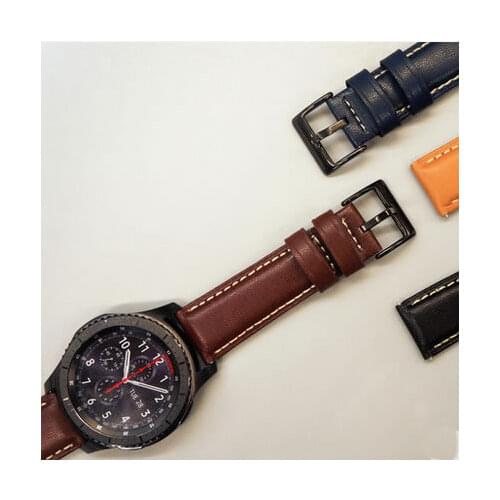 22mm Leather Watch Strap For Samsung Galaxy Watch 46mm Gear S3 Watch Wrist Band Classic Watchband For Huawei GT Watch Amazfit 2
