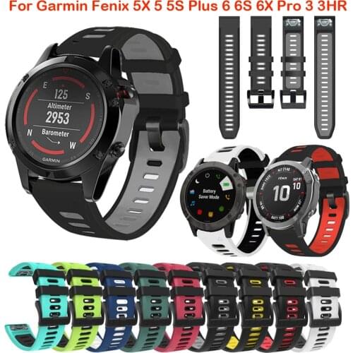 22 26 mm Silicone Easyfit Wrist Strap Quickfit Smart Watch Band For Garmin Fenix 5X 5 5S Plus 6 6S 6X Pro SmartBand Accessories