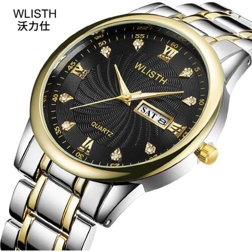 2020 Luxury Quartz Mens Watch Fashion Casual Diamond Dual Calendar Wristwatch Dropshipping Waterproof Watches Relogio Masculino