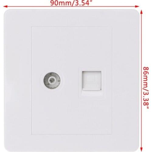 YYSD RJ45 Network Adapter+TV Antenna Coaxial Wall Mount Output Faceplate Panel Socket