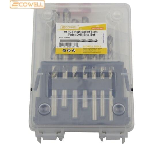 20% OFF Free Shipping 19 pcs HSS M2 Split drill bits set woodworking 1mm-10mm Stainless steel jobber drill Bit