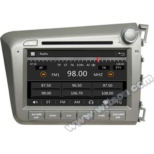 7" Capacitive Touch Screen Special Car DVD for Honda Civic 2011-2016 (Right Hand Drive Only) with Front DVR Camera Support