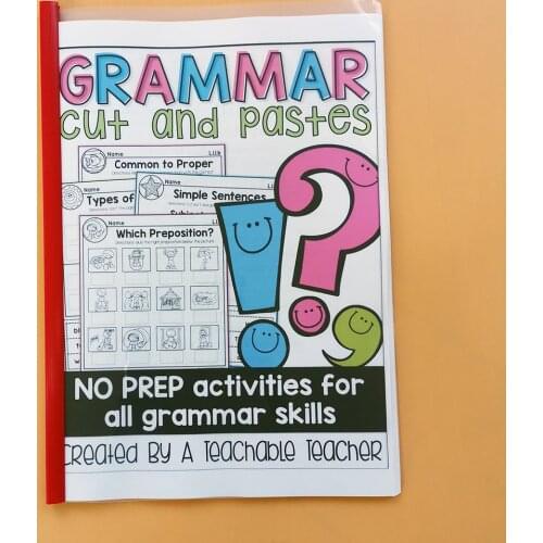 Grammar Cut and Pastes Exercise Learning English Workbook Educational Exercise Training Book for Kids Classroom Learning Toys