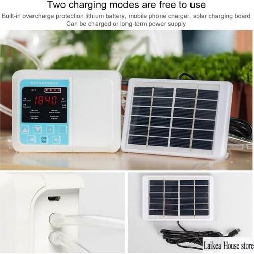 Smart Solar Energy Drip Irrigation System Automatic Plant Watering Device Irrigation Timer Self Watering Kit Double Water Pump
