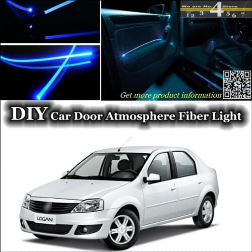Interior Ambient Light Tuning Atmosphere Fiber Optic Band Lights For Renault Logan / Tondar / Symbol Inside Door Panel Tuning
