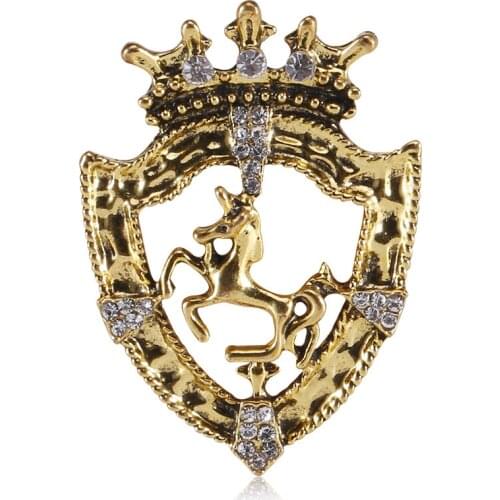 WYBU Crown Horse Brooch Rhinestone Badge High-end Clothes Pin Accessories Fashion Suit Corsage Fashion Suit Corsage