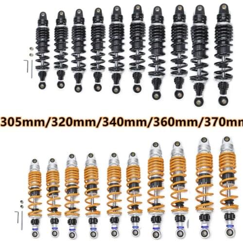 2pcs 305mm Spring 8mm Black Style Motorcycle Scooter Motor Bike ATV Quad Rear Shock Absorber Rear Suspension Bumper D30