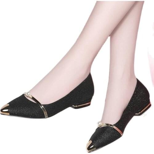 Women Soft Flats Lady Bling Sequins Wedding Bridal Dress Female Shiny Gold Silver Girls 2021 New Arrival Shoes