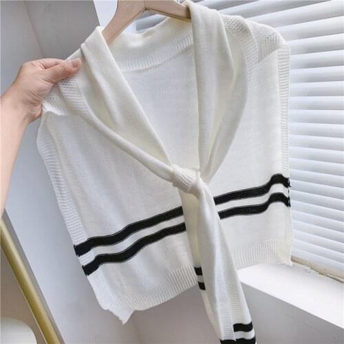 Female Shouder Wrap Shawls for Women Knitted Fake Collars Scarf Ladies Solid Color Flase Collar Shirt Thin Detachable Collar