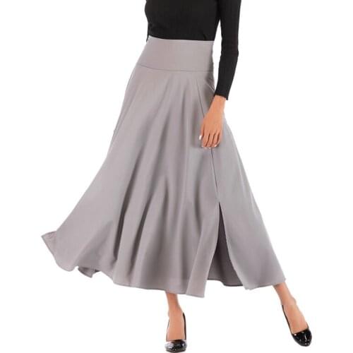 Women Vintage Red Black High Waist Plus Size Summer Skirt Saias Casual Loose Maxi Pleated Long Skirts Ladies Streetwear 2020