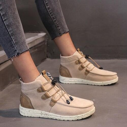 2021 New Women Shoes Suede Flats Large Size Women Fashion Vulcanize Shoes Autumn and Winter Flats Mujer Zapatill Casual Shoes