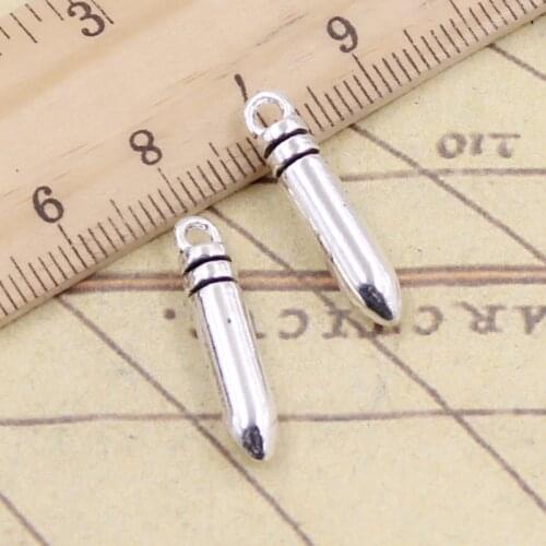 10pcs Charms Bullet Warhead 23x5x5mm Tibetan Silver Color Pendants Antique Jewelry Making DIY Handmade Craft Pendant