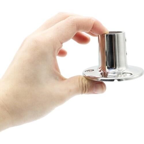 2pcs Boat Hand Rail Fitting 90 Degree 22mm 7/8" Round Base Marine Stainless Steel