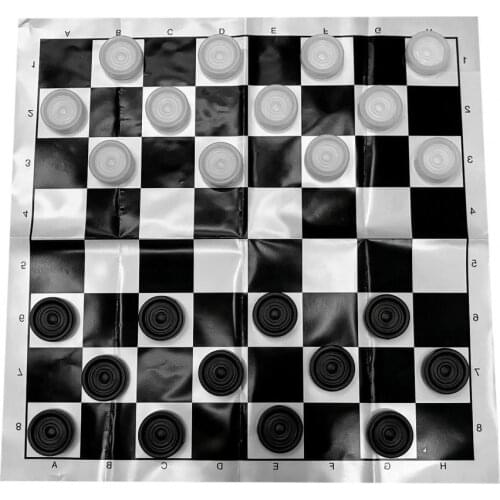 24pc Plastic Chess Board Games Draughts Compact Foldable PP with Chessboard Film Checkers Chess Pieces juegos de mesa