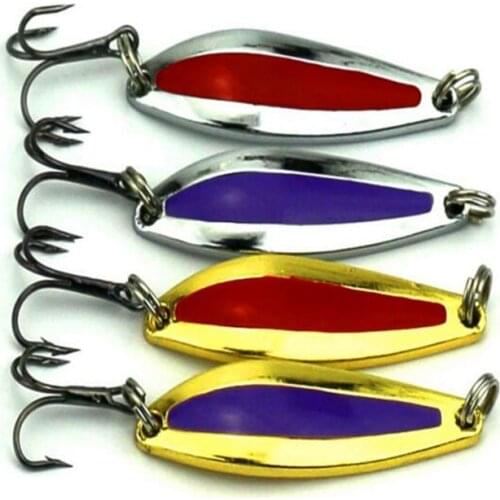 4Pcs Metal Spoon Spinner Bait 5.5g 4.3cm Vibration Swim Lure Reflective Black Hook Bait Pike Pesca Fishing Tackle