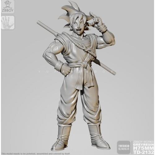 65mm Resin Figure Kits Goku Resin Model Self-assembled TD-2132
