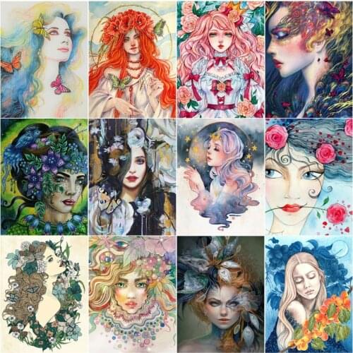 Abstract Anime Character 5D Diy Diamond Painting Full Rhinestone Embroidery Mosaic Art Pretty Hand Painted Picture Home Decor