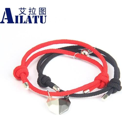 Ailatu 10 Sets Wholesale Attract Couples Bracelets Multicolor String Magnet Long Distance Love Jewelry Provide Custom Made Color