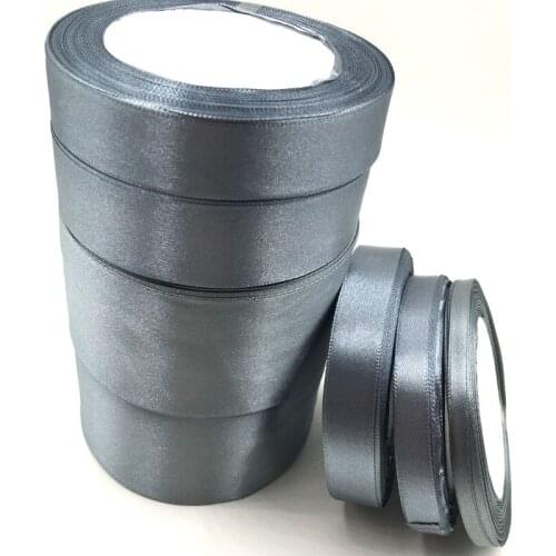 25 yards/roll) Gray Single Face Satin Ribbon Wholesale Gift Wrapping Christmas ribbons 59