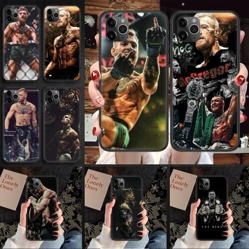 Boxing Conor McGregor Phone Case Cover Hull For iphone 5 5s se 2 6 6s 7 8 12 mini plus X XS XR 11 PRO MAX black 3D funda art