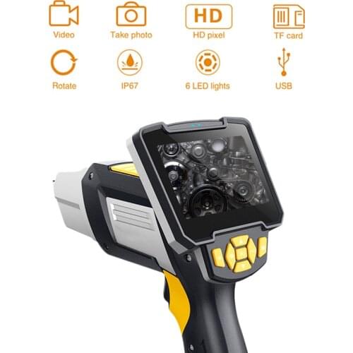 Digital Industrial Endoscope 4.3 inch LCD Borescope Videoscope with CMOS Sensor Semi-Rigid Inspection Camera Handheld Endoscope