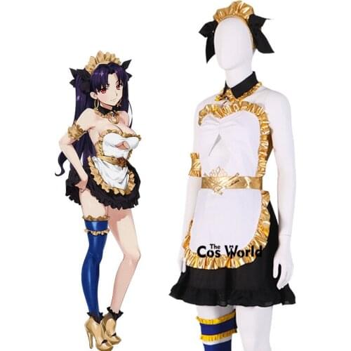 FGO Fate Grand Order Ishtar Maid Apron Dress Uniform Outfit Games Cosplay Costumes
