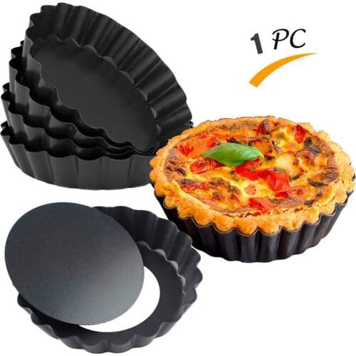 10cm Mini Pie Muffin Cupcake Pans Non-Stick Tart Quiche Flan Pan Molds Pie Pizza Cake Mold Removable Loose Bottom Round Bakeware