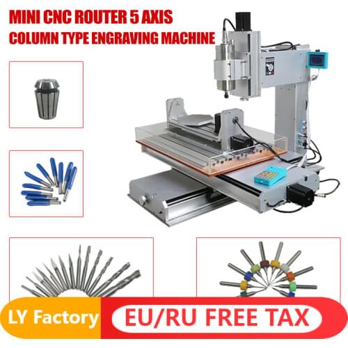 5 axis CNC Router machine 3040 6040 router 4 5th axis 2200W spindle wood metal cutting Engraver Vertical metal engraving Machine