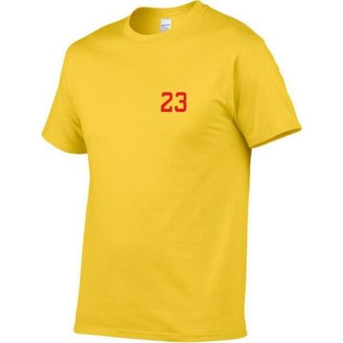 Mens casual high-quality 100% cotton T-shirt basketball 23 printed T-shirt summer new short-sleeved shirt mens T-shirt