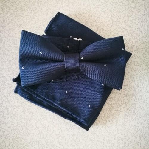 Ikepeibao Mens Neckwear Tuxedo Navy Wine Red Navy Bowtie Handkerchief Sets Adjustable Bow Tie Necktie Hankie Accessories