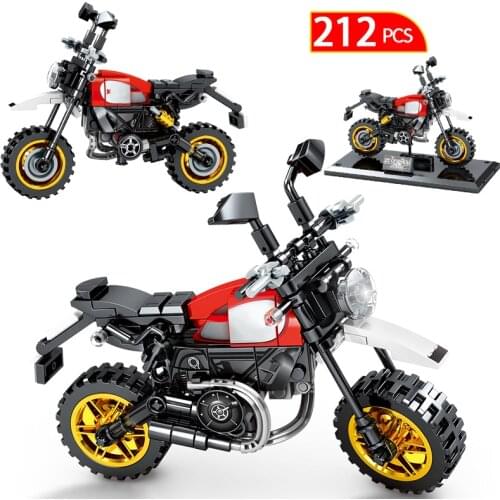 City Technical Off-road Motorbike Model Building Blocks Creator MOC Racing Car Motorcycle Bricks Educational Toys For Children