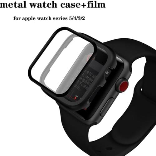 Metal Protective Case&film for apple watch 6 5 44mm 40mm 42mm 38mm iwatch series 6/5/4/3/2 Clear Ultra-Thin Protector Cover