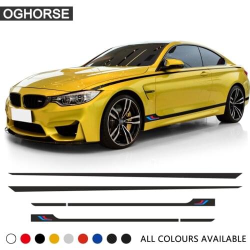 M Performance Sport Door Side Stripe Skirt Sticker Waist Line Body Decal for BMW 1 2 3 4 5 6 Series GT M4 f22 f30 f32 f36 f10