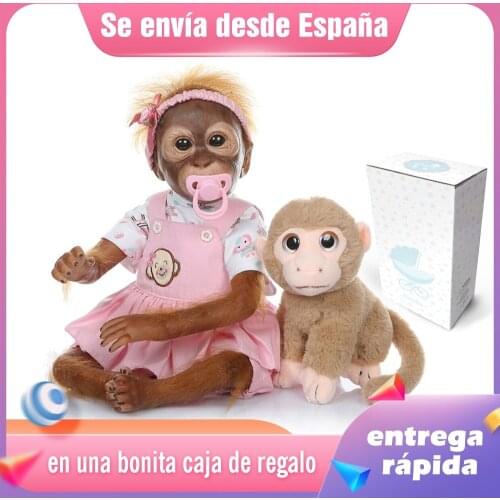 New 21inch 52CM 100% handmade reborn Monkey very soft silicone vinyl flexible Collectible art doll