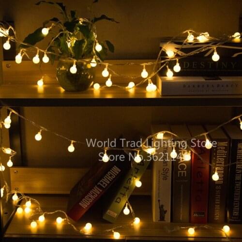 Fairy Tale led Luminaria 6m 40 led Balls String Lights Battery powered Decorative led Lamp Chain Christmas Patio Garland navidad