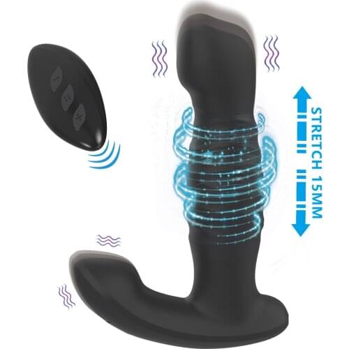 New Anal Vibrator Wireless Remote Control Telescopic Dildo Vibrators Male Prostate Massager Butt Plug Vibrador Anal Sex Toys