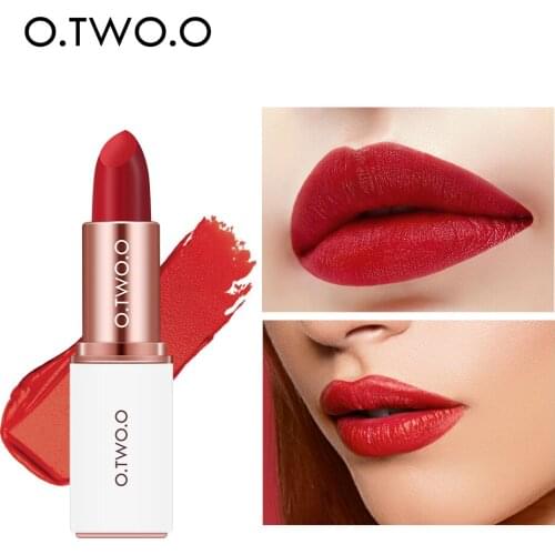 O.TWO.O Matte Lipstick Velvet 12 Colors Waterproof Long Lasting Lipsticks Lip Pigment Makeup Smooth Lips Make Up rouge a levre