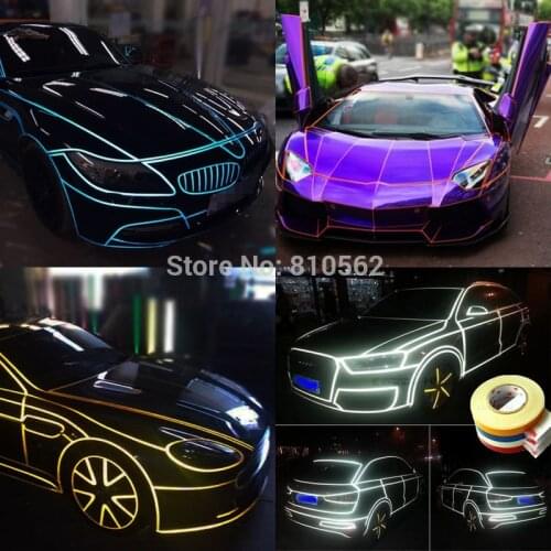 Wholesale 1cm*10m reflective strips for CX5 CX-5 RIO Solaris golf 6 7 Granta car super reflective strip auto decoration lines