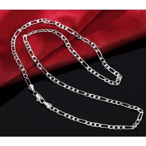 Hot classic 925 Sterling Silver Necklaces Jewelry 16-30 Inches Exquisite 4MM Fashion necklace high quality Christmas Gifts