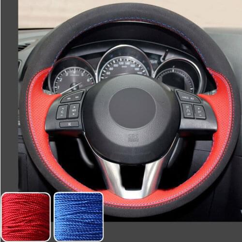 Full Protect Wrap Steering Wheel Cover For Mazda M 3 6 CX-3 CX-5 13-16 Hot Super Soft Non-slip Durable Car Interior