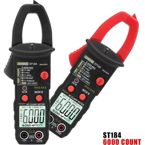 Professional Multimeter ST184 6000 Counts True RMS Digital Clamp Meter Voltage Meter AC/DC Voltage Tester Ohm Hz Tester