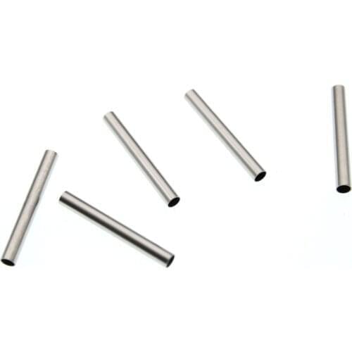 30pcs Silver Tone Stainless Steel Straight Tube Bead for Jewelry Making fit 2.5mm Round Cord Charm Bracelet Necklace DIY Finding